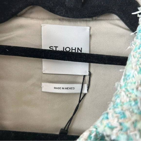 NWT $1695 St. John Eyelash Slub Tweed Knit Collar Quilted Jacket Shacket S - Picture 8 of 16